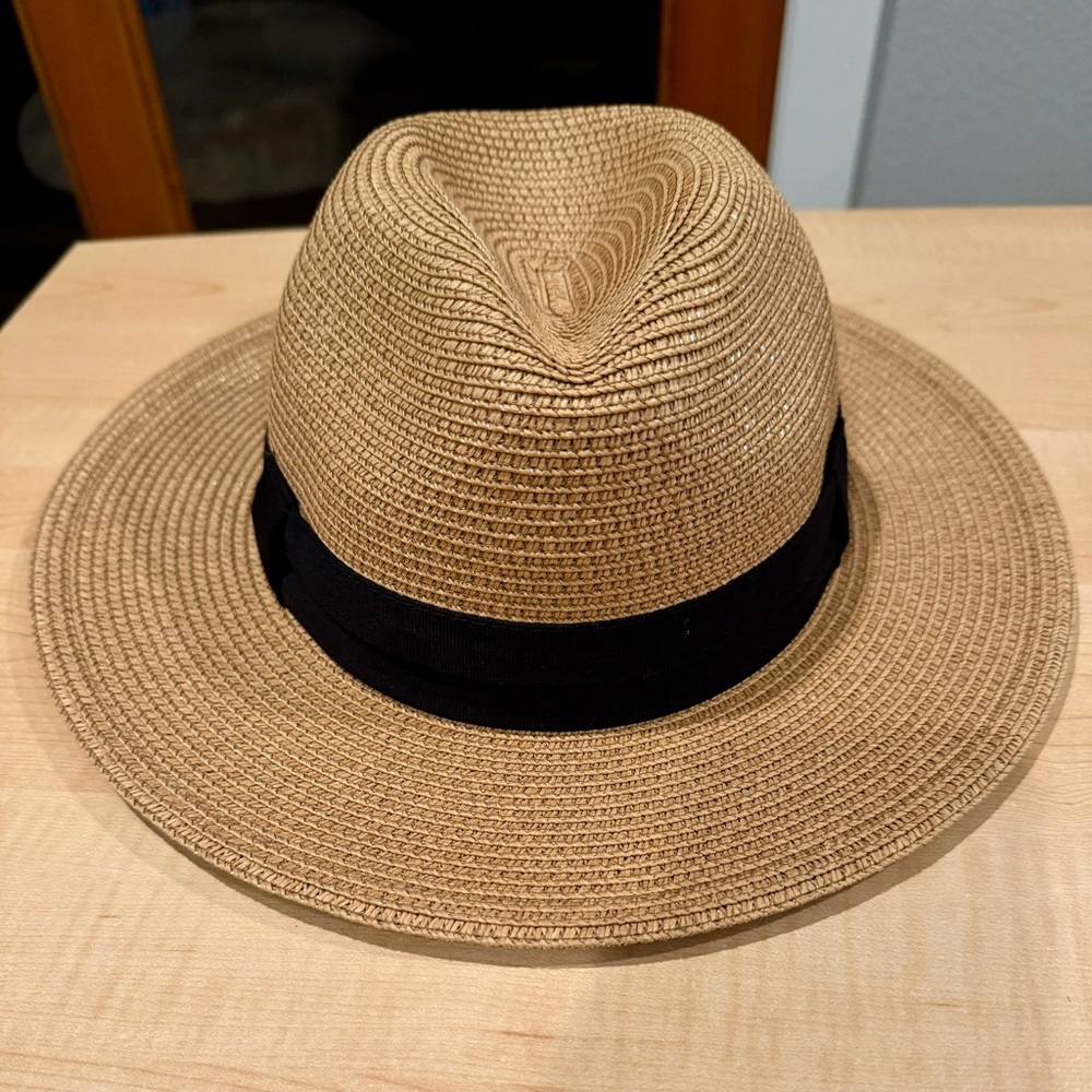 Men's or Women’s Tan Fedora Hat with Black Band